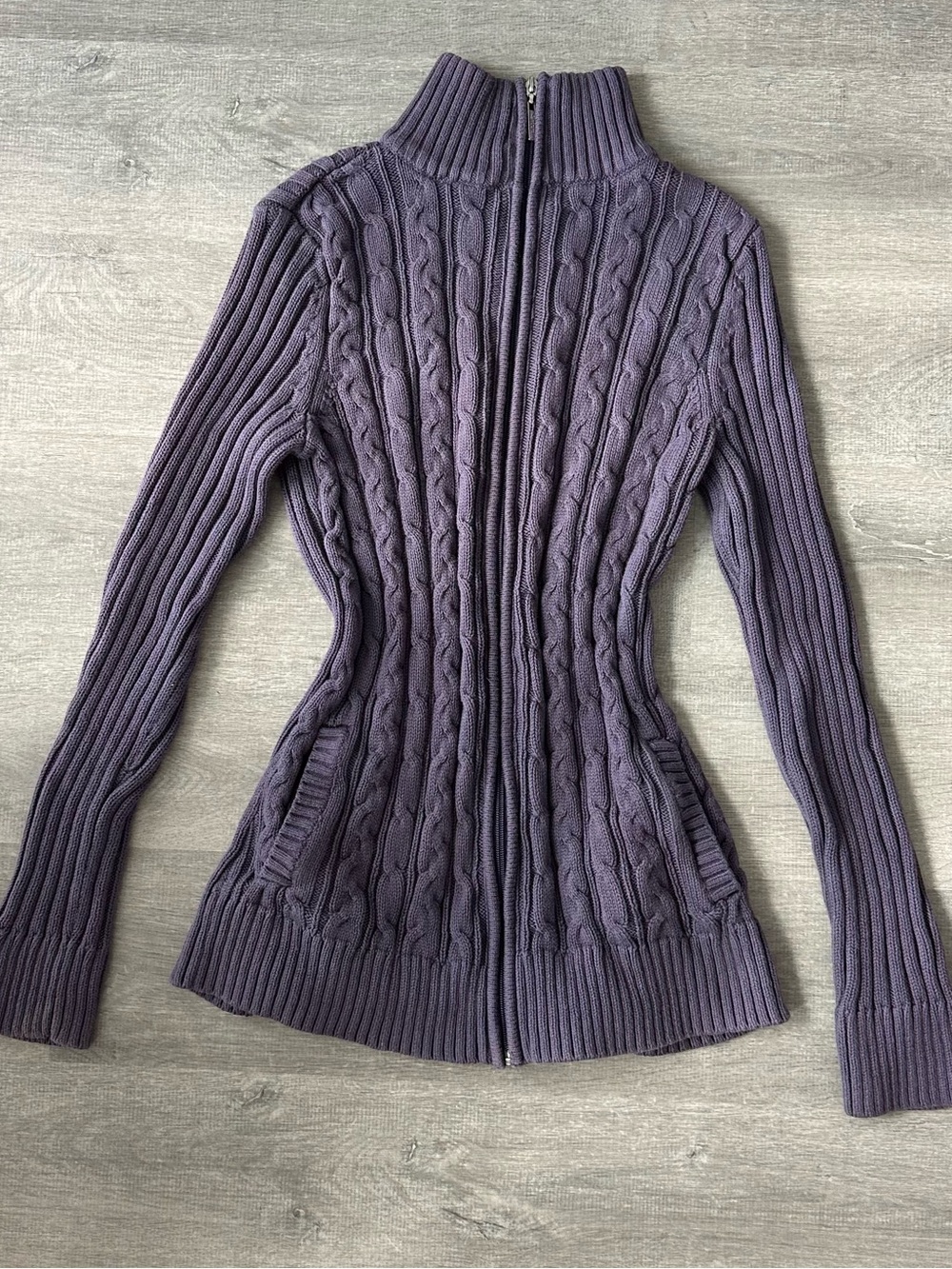 Liz Claiborne Front Cable Knit Sweater - Purple Women’s